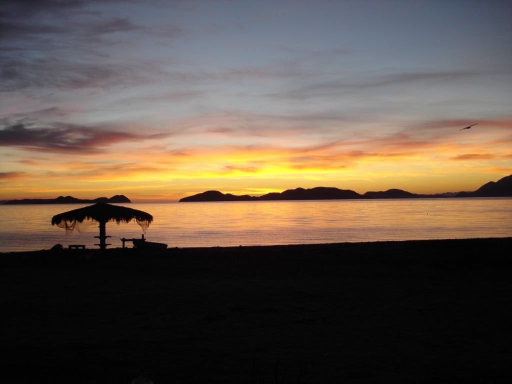 Sunrise from the front porch of my home in Bahia de Los Angeles, Nov 2005 (John Welker)